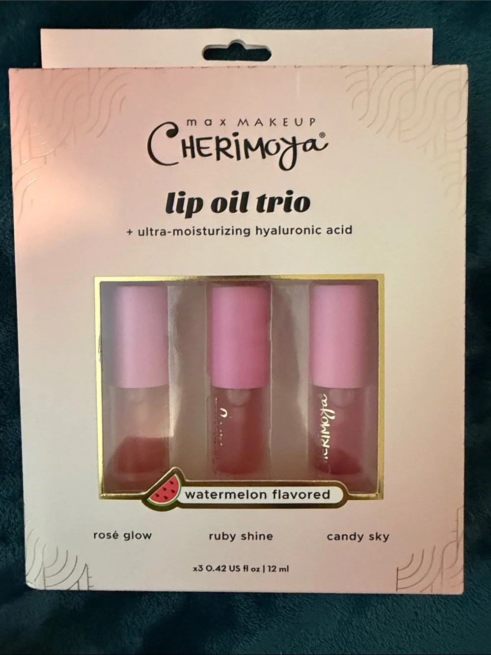 Cherimoya Lip Oil Trio — Pink Hydrating Gloss Set (Watermelon)